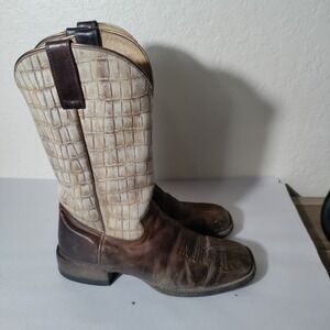 Womens Shyanne Tan Gator Boots - mid calf Size 9 M